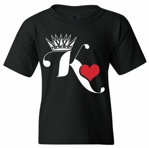 Gildan Black Tee with Crown and Heart Design